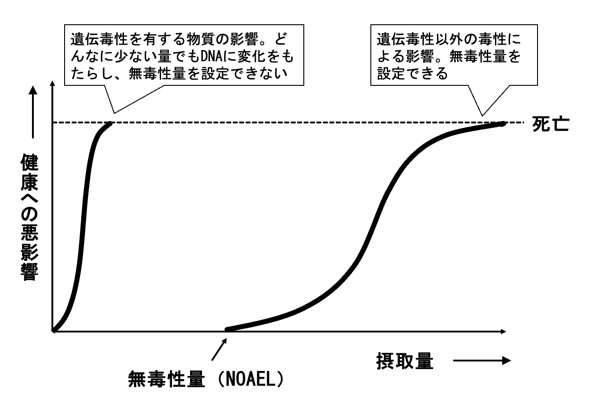 化学物質の健康への悪影響の概念図