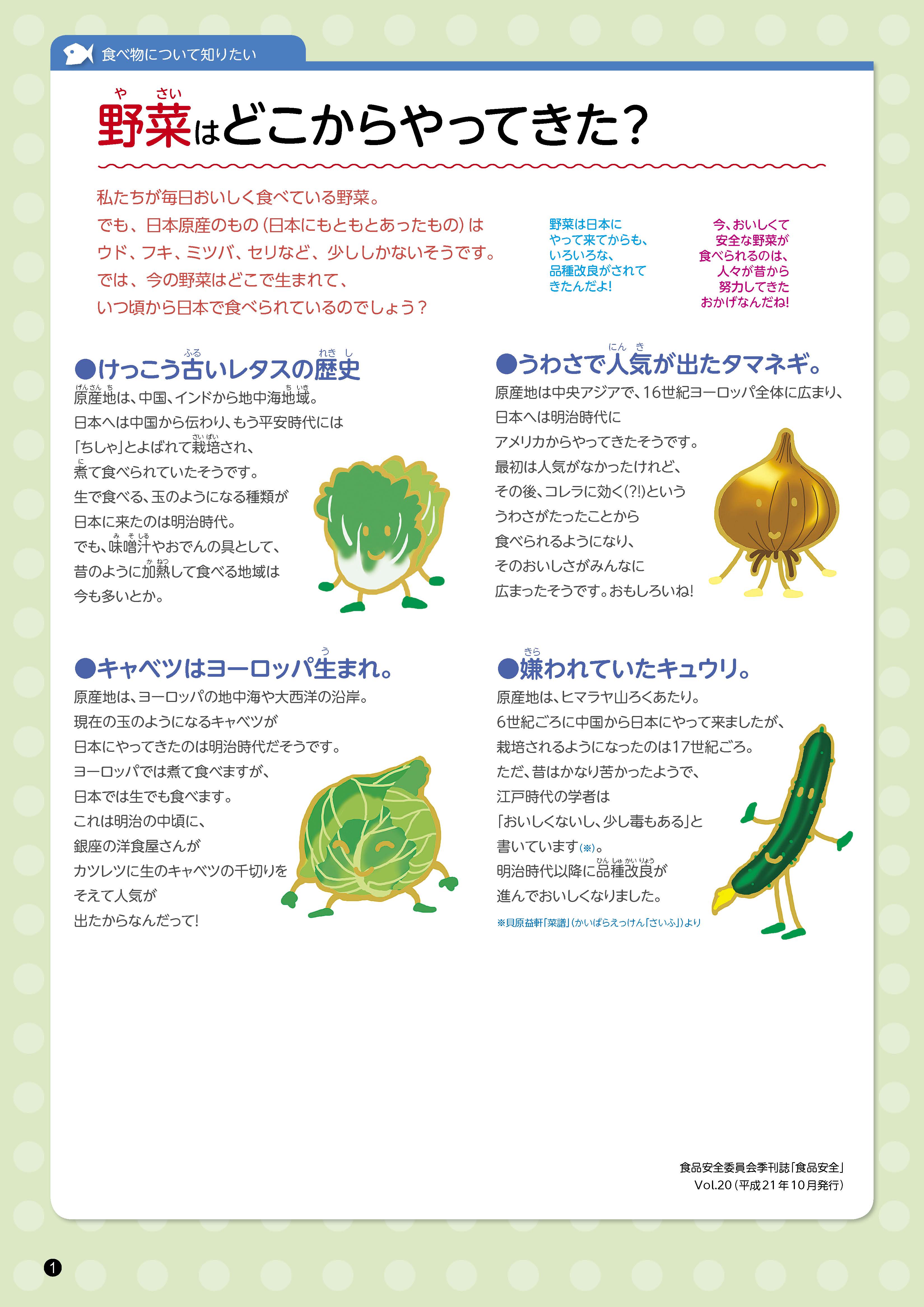 食べ物について知りたい